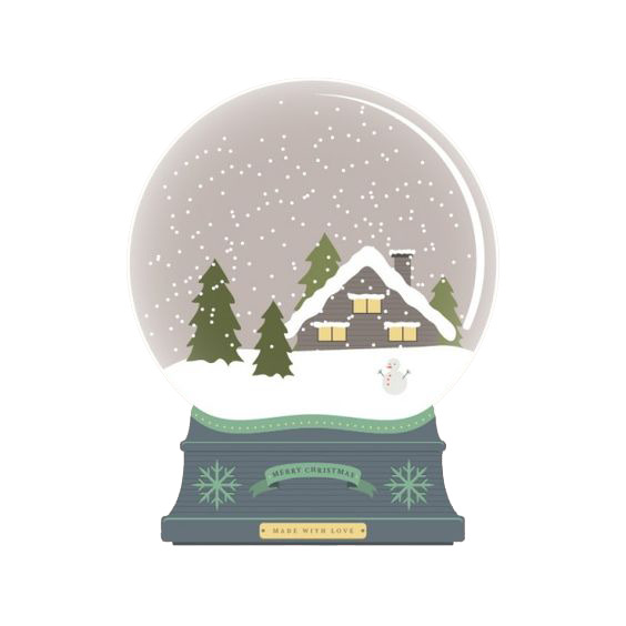 圣诞雪景玻璃球PNG透明图，高清节日素材，免费下载设计