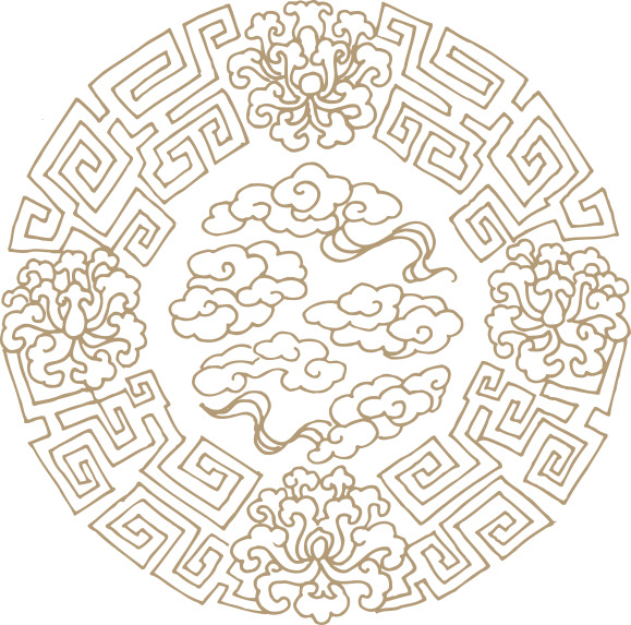 圆形古典花纹PNG透明图，中国风装饰元素，高清设计素材下载