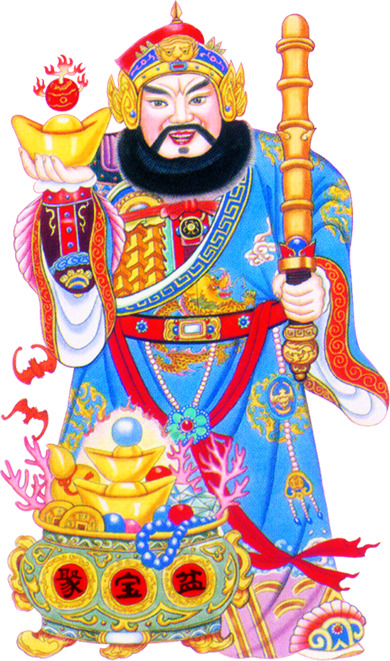 中国风横财神PNG透明图，中秋节高清素材，设计元素免费下载