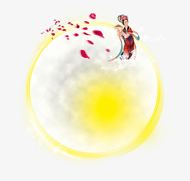 中秋佳节圆月PNG透明图，PSD设计素材免费下载