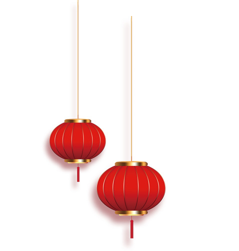 虎年灯笼PNG透明图片，高清节日装饰元素，元旦春节元宵素材下载