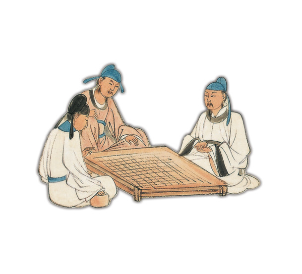 中国风文人围棋PNG透明图，高清装饰元素，免费下载设计素材