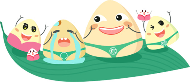 端午节卡通粽子表情PNG透明图片，可爱节日元素设计素材下载