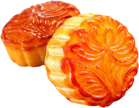 中秋佳节必备，莲花纹金色月饼PNG透明图片，节日氛围拉满，高清设计素材下载