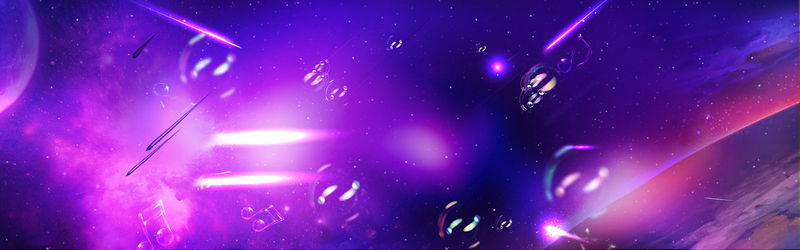 星空宇宙炫彩泡泡流星PSD素材，高清JPG背景，电商狂欢设计必备