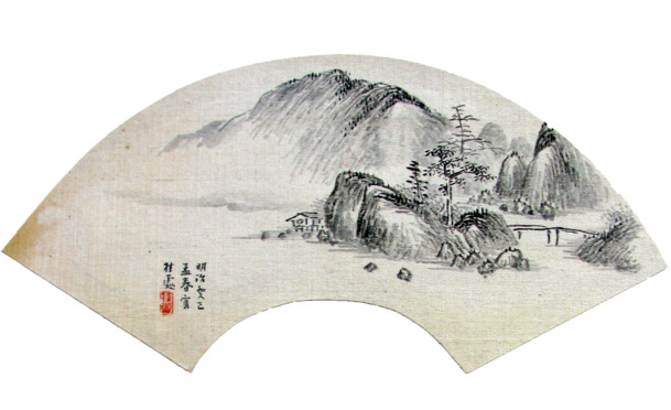 中国风扇形扇面PNG透明图片，高清装饰元素，设计素材免费下载
