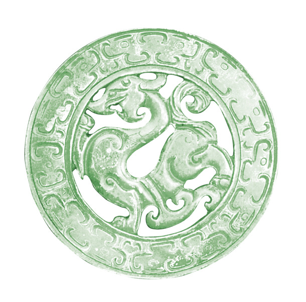 中国风龙形玉佩PNG透明图片，高清装饰元素，设计素材免费下载
