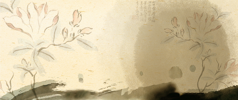 复古中国风莲花海报背景，高清JPG/PSD素材下载