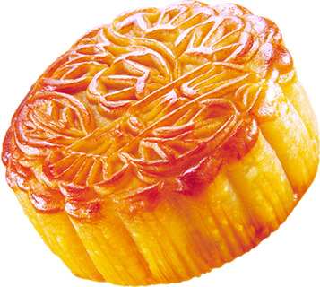 中秋节高清黄色月饼海报PNG素材，透明背景节日元素设计下载