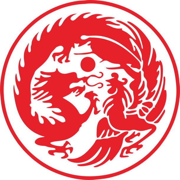 龙凤呈祥圆形剪影PNG素材，高清透明中国风装饰图案免费下载