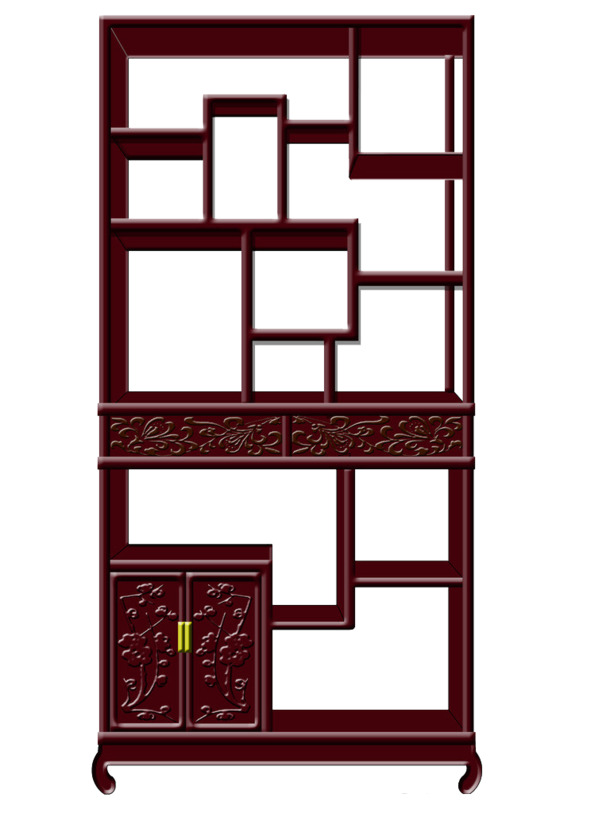 中国风古董架PNG透明图片，高清装饰元素，免抠下载，设计素材精选