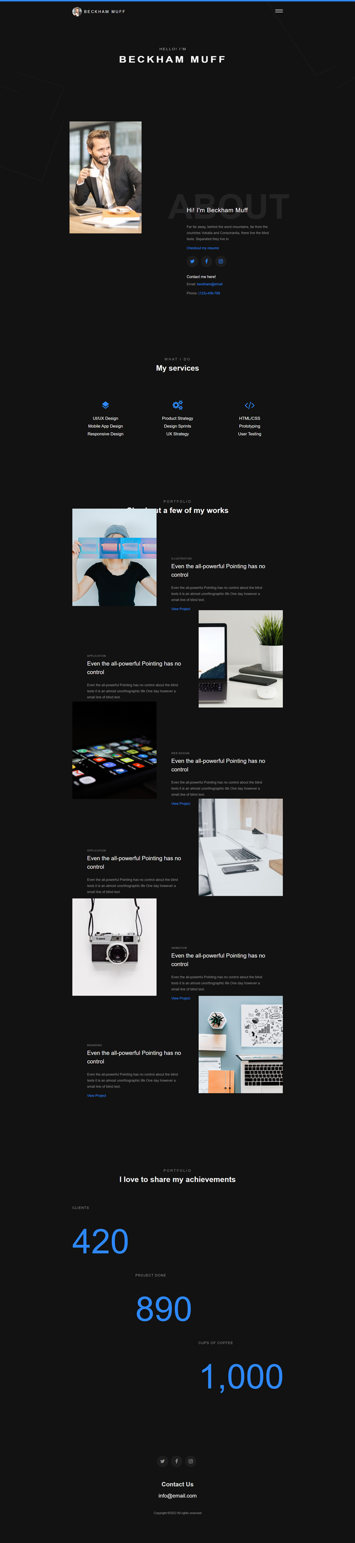 黑色现代个人展示自我介绍模板html