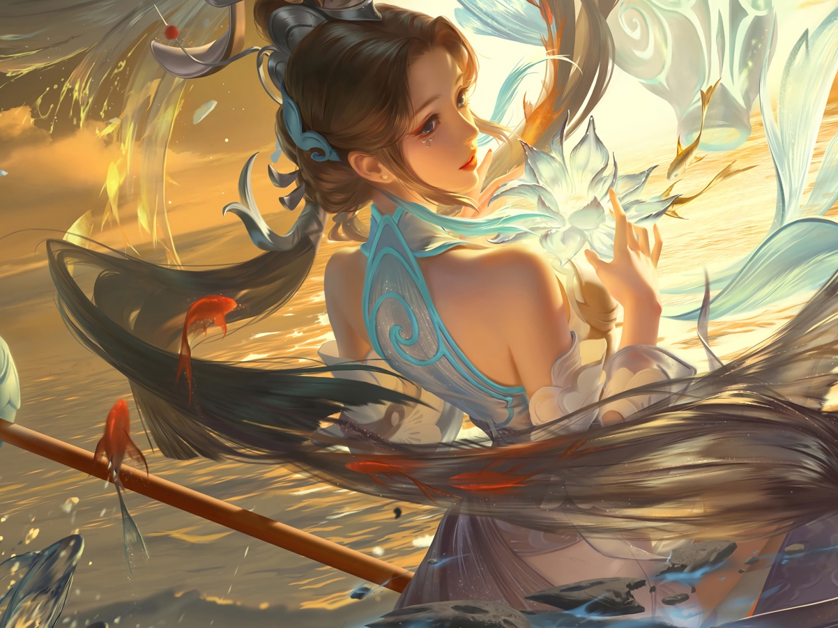 王者荣耀白鹤梁神女大乔iPad平板壁纸，高清2732x2048，免费下载！