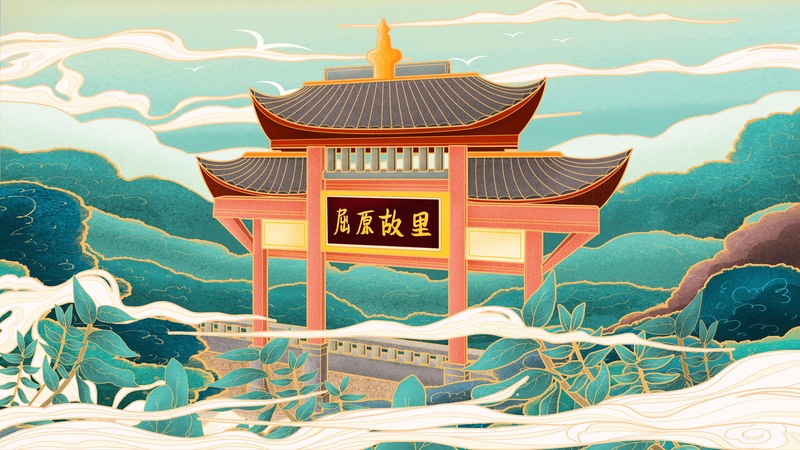国潮建筑高清图片素材，复古中国风JPG/PSD格式，免费下载