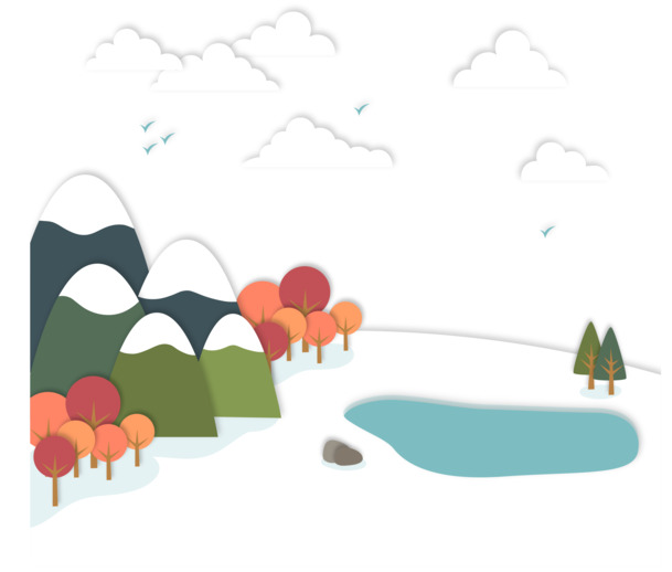 雪山温泉圣诞素材，高清PNG透明图片，节日元素设计下载