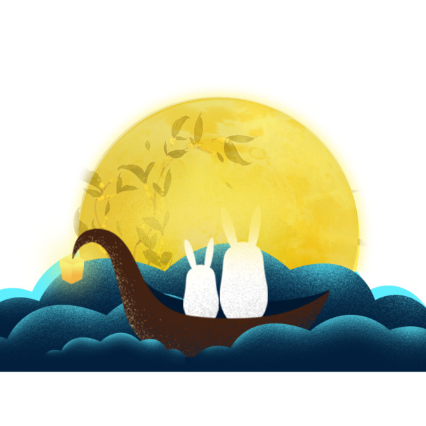 中秋佳节必备，大月亮PNG透明图&PSD设计素材，高清下载