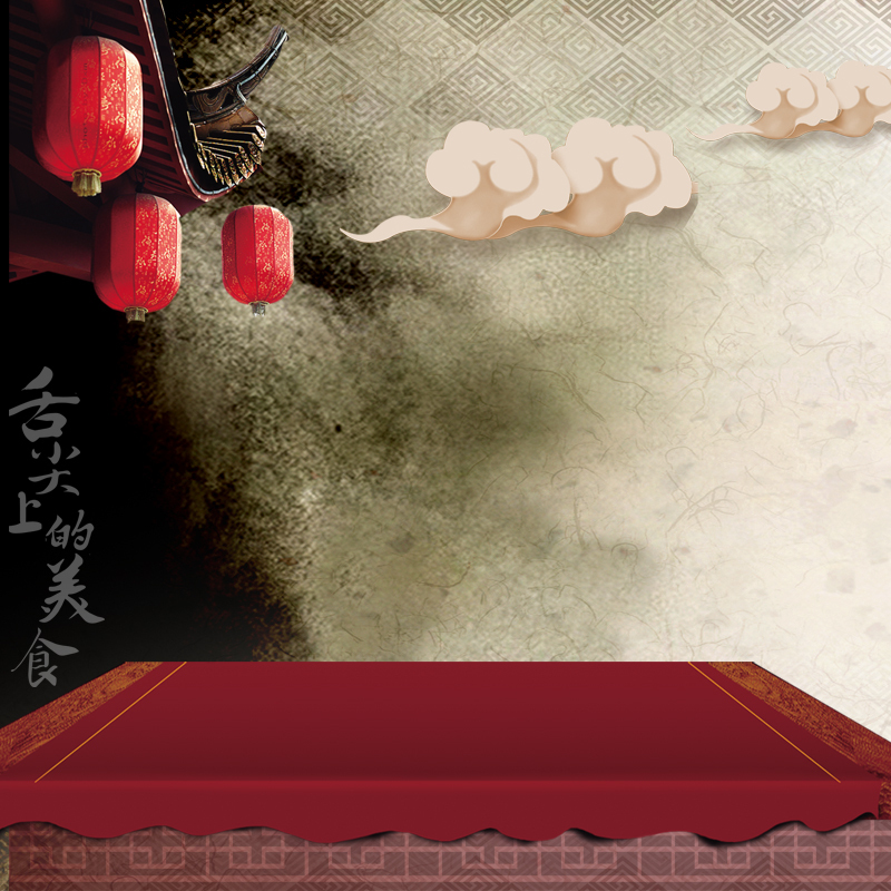 舌尖美味，中国风背景图高清JPG与复古PSD设计素材下载