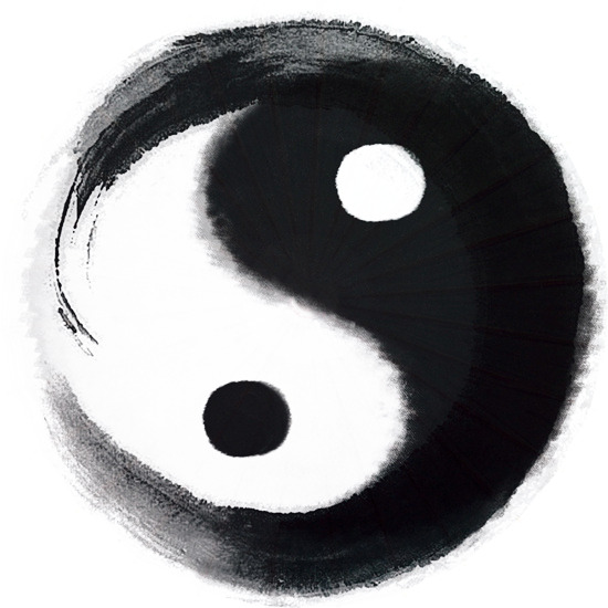 水墨太极PNG透明图，高清中国风装饰元素，设计素材免费下载