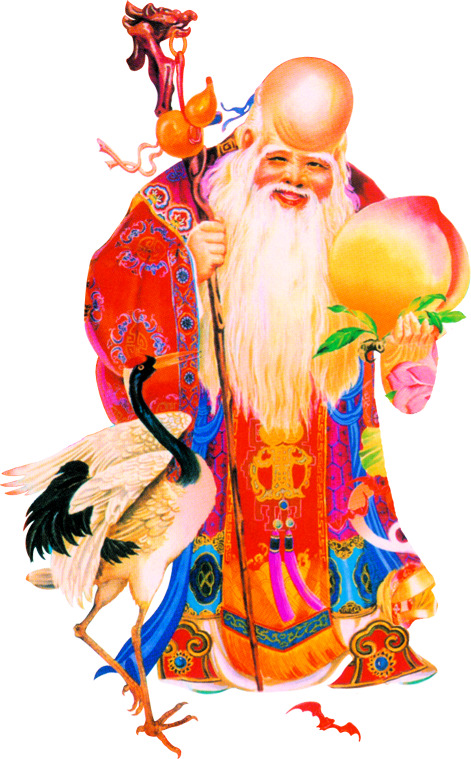 中秋佳节，中国画老寿星PNG透明图片，高清设计素材免费下载