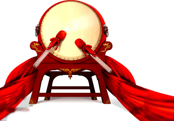 中国风庆节日大鼓PNG透明图片素材，高清装饰元素免费下载