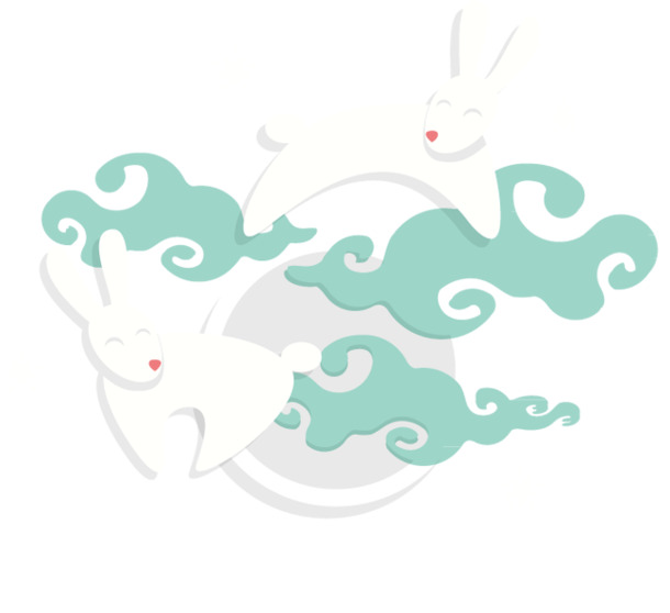 中秋节月兔插画，高清PNG透明图片，节日元素设计素材，支持AI格式下载