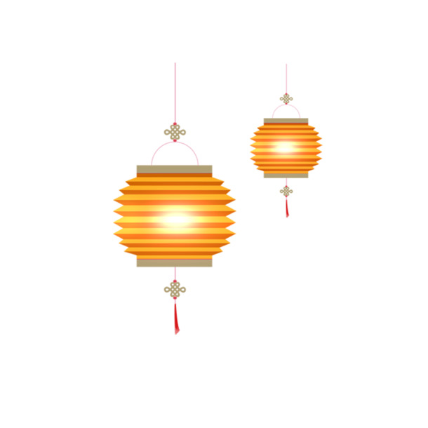 中国风纸灯笼高清PNG透明图片，精美装饰元素，设计素材免费下载