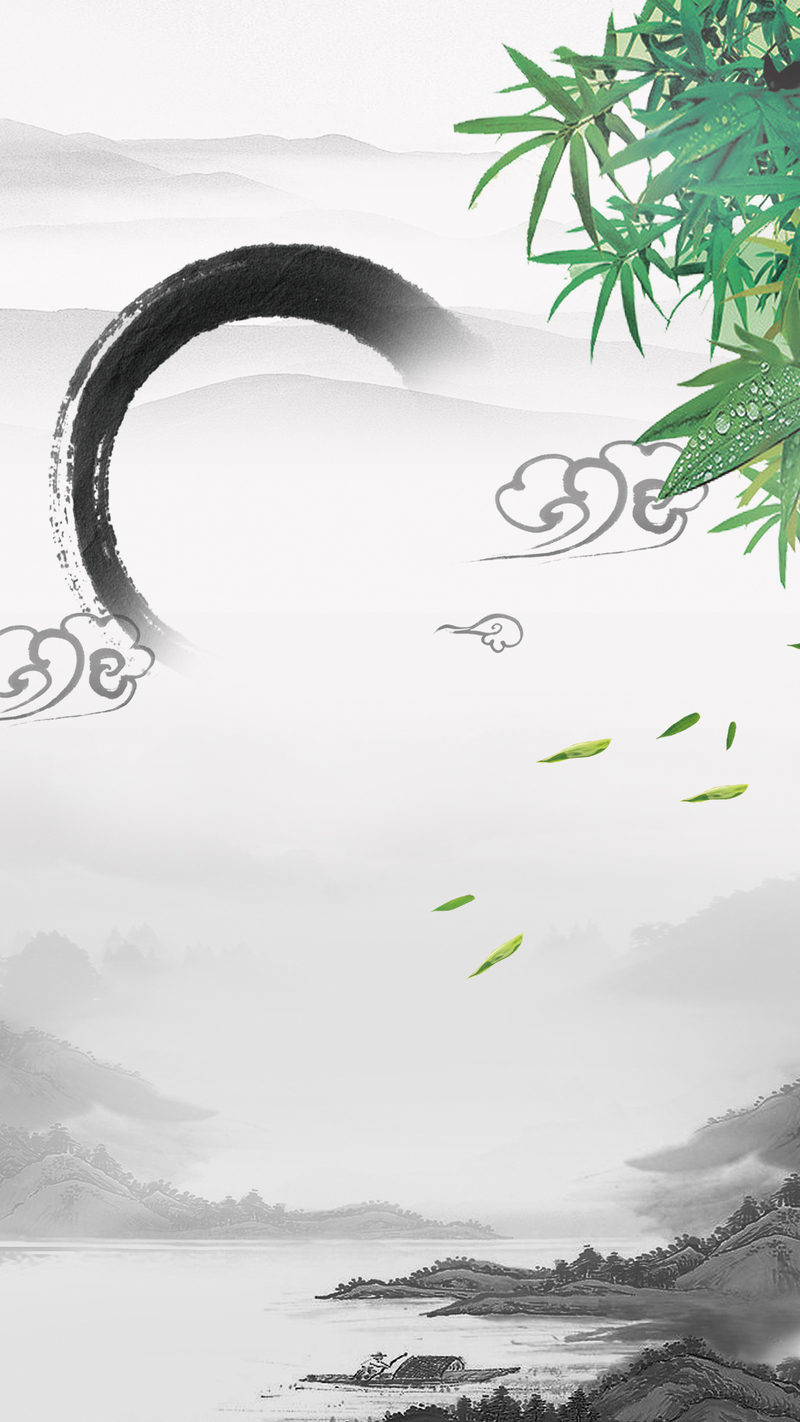 清明寒食祭祖踏青，中国风H5背景分层下载，复古JPG/PSD设计素材