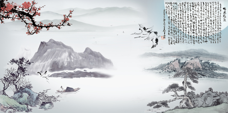 复古中国风背景素材，高清JPG与PSD格式，免费下载