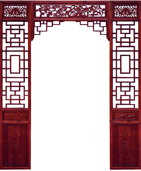古典雕花窗户PNG透明图片，高清中国风装饰元素，设计素材下载