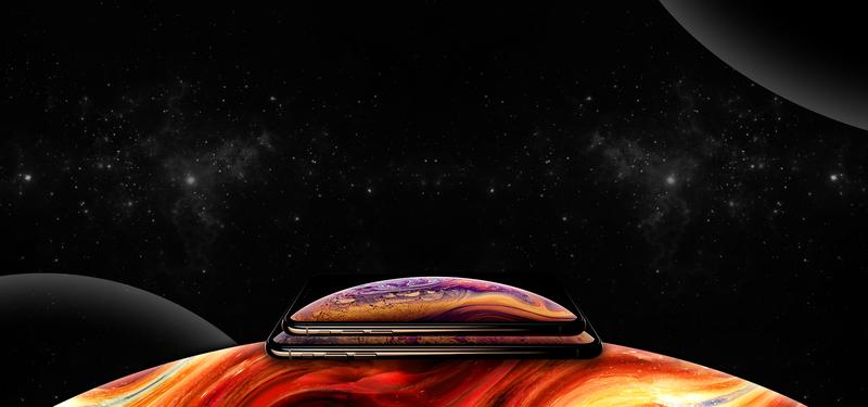 iPhone XS炫酷星球Banner，电商狂欢PSD设计素材，高清JPG下载