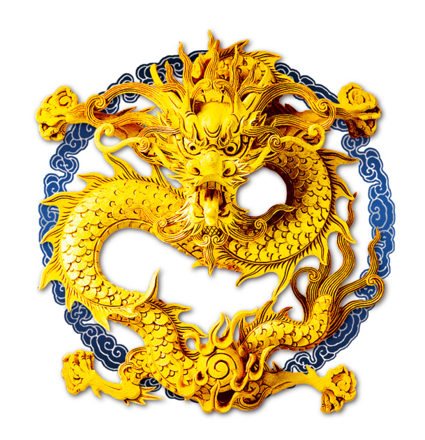 龙图腾PNG透明图，国风装饰元素，高清PSD素材免费下载