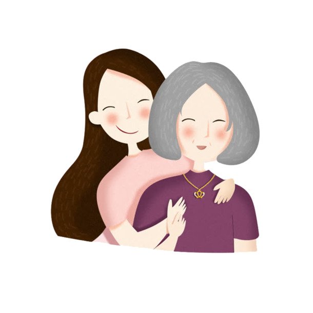 母女同庆母亲节，高清PNG透明图片素材，节日元素及其他节日图片设计下载