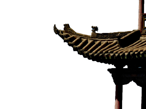 古代亭阁檐角PNG透明图，高清中国风装饰元素，免费下载素材