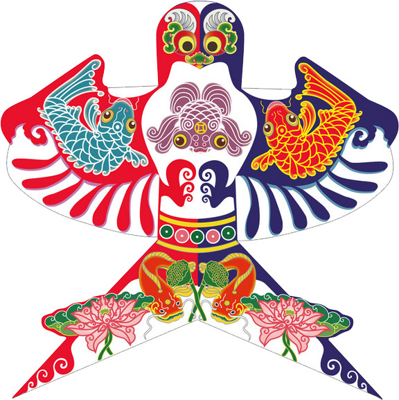 中国风彩色燕子风筝PNG透明图片，高清装饰元素，设计素材下载