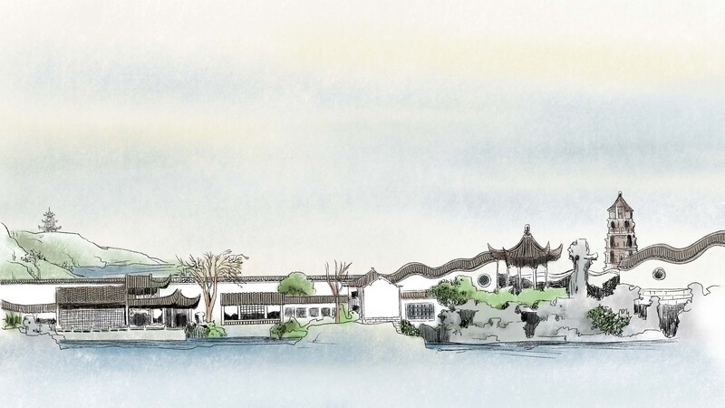 国潮复古建筑素材，高清JPG与PSD格式下载，中国风设计必备