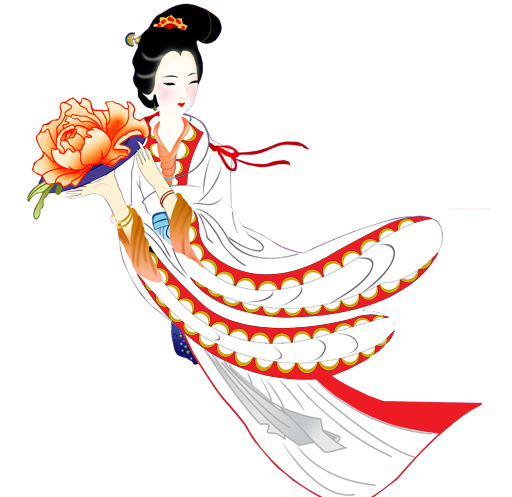 中秋节高清PNG素材，嫦娥仕女透明图片，节日元素设计下载