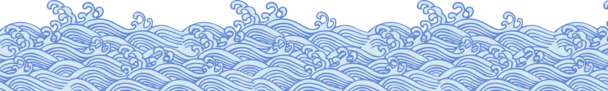 端午节手绘浪花PNG，蓝色花纹设计，高清透明，节日元素素材下载