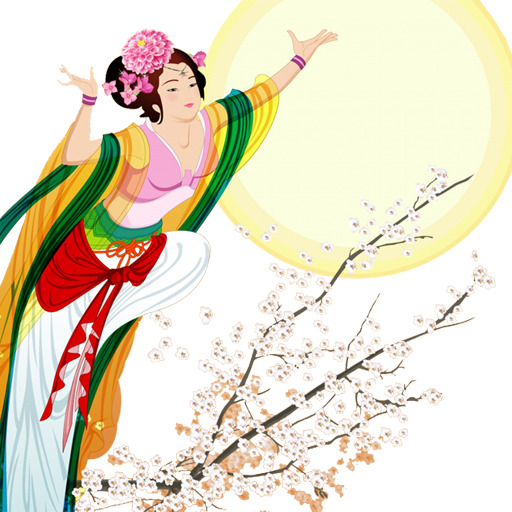 中秋节嫦娥PNG透明图及PSD设计素材，高清节日元素免费下载