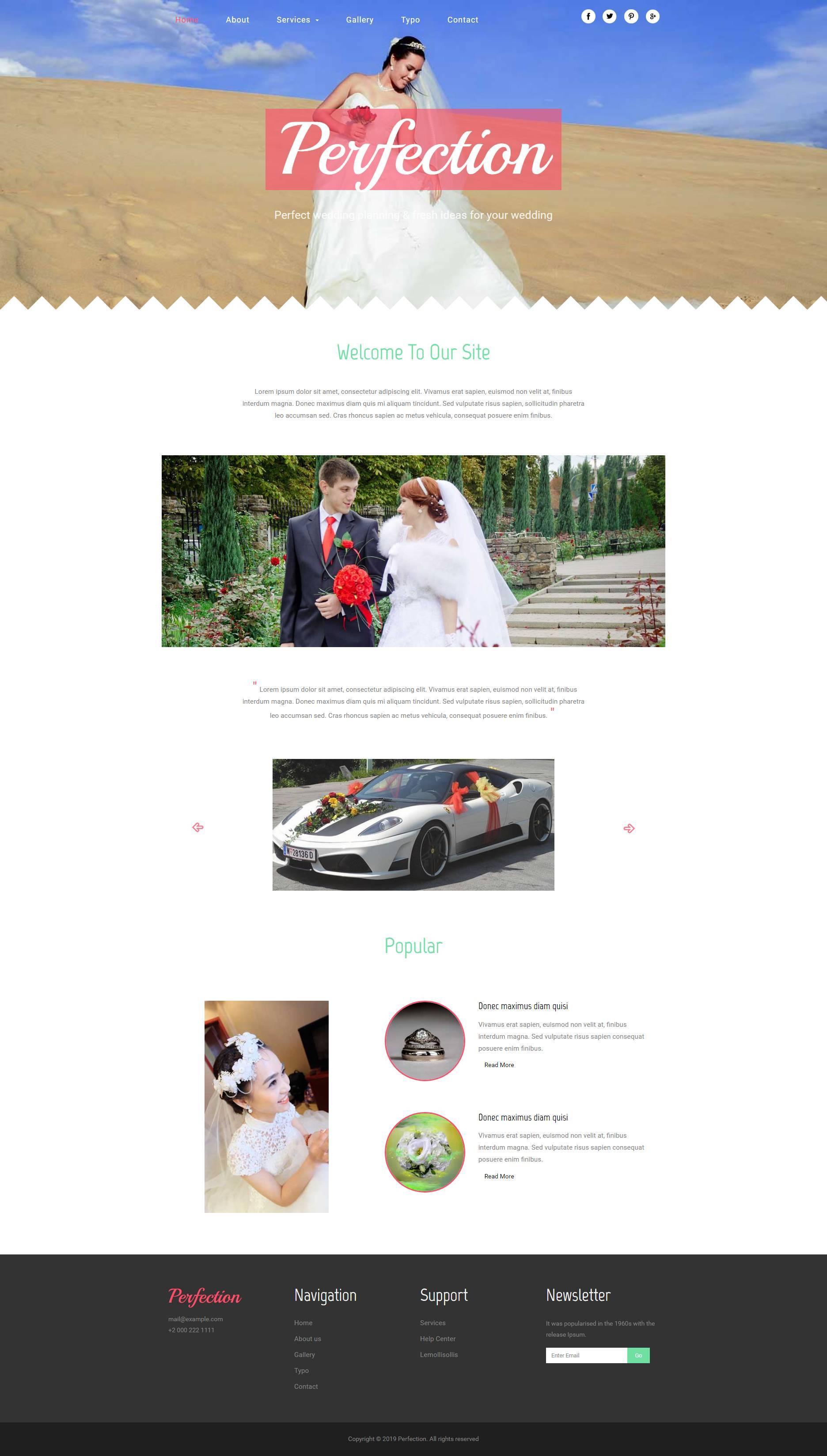 简易款html婚礼策划服务网站模板