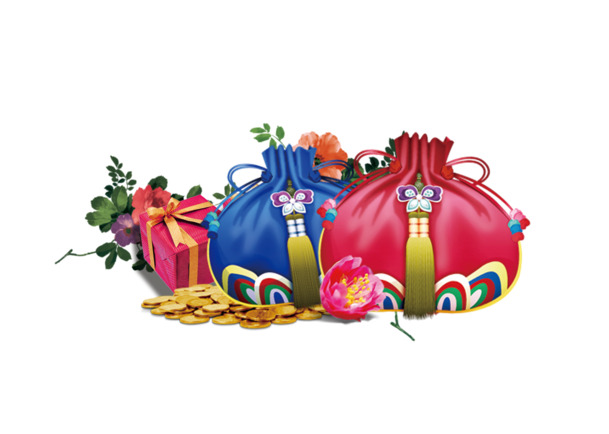 圣诞节高清PNG透明礼包福包图片，节日元素设计素材免费下载