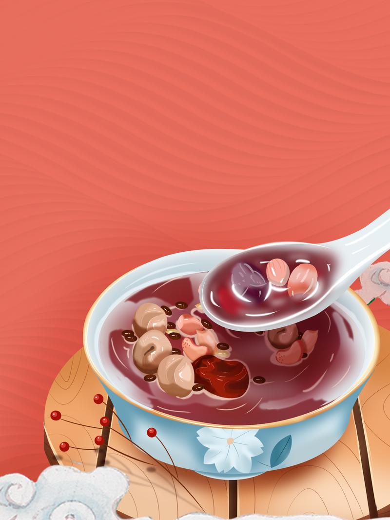 腊八节特色，腊八粥高清复古JPG图，中国风PSD设计素材下载