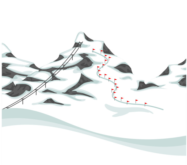 滑雪山PNG透明图，高清圣诞节日元素，设计素材免费下载