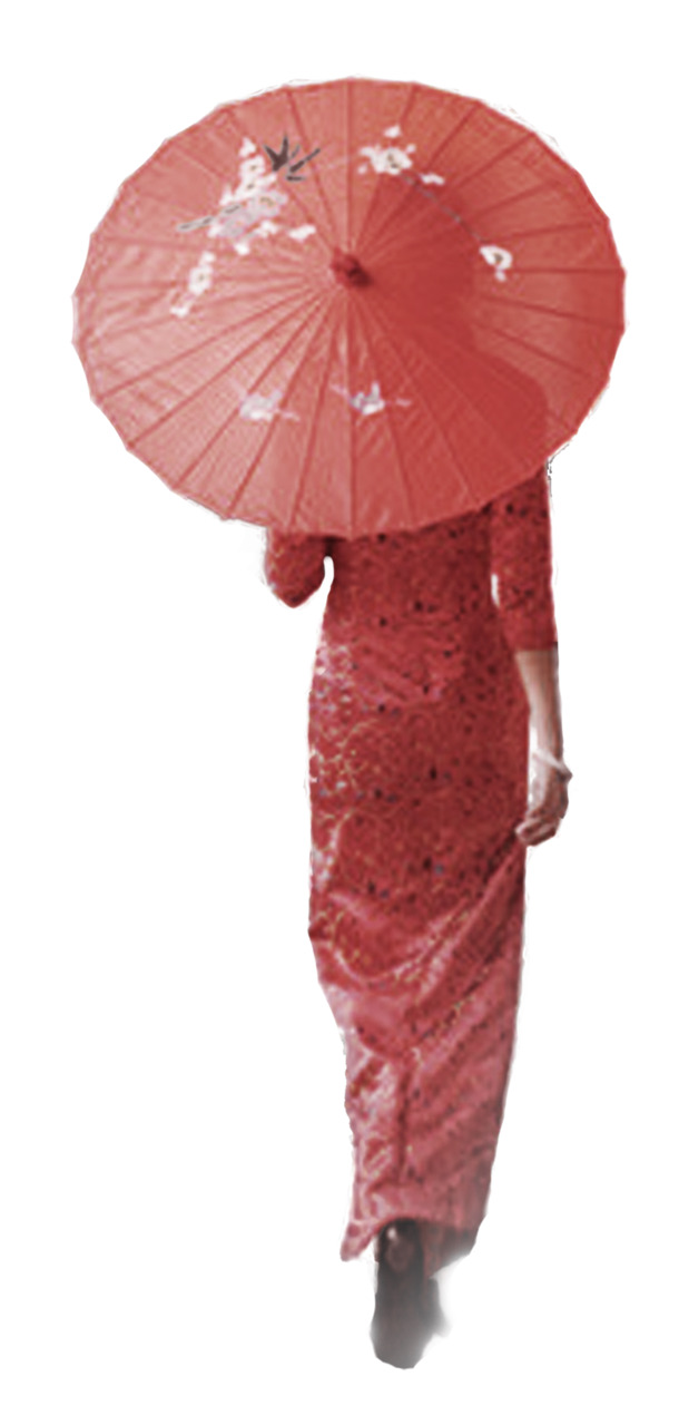 中国风唯美江南女子背影PNG透明图片，精美装饰元素与高清设计素材下载