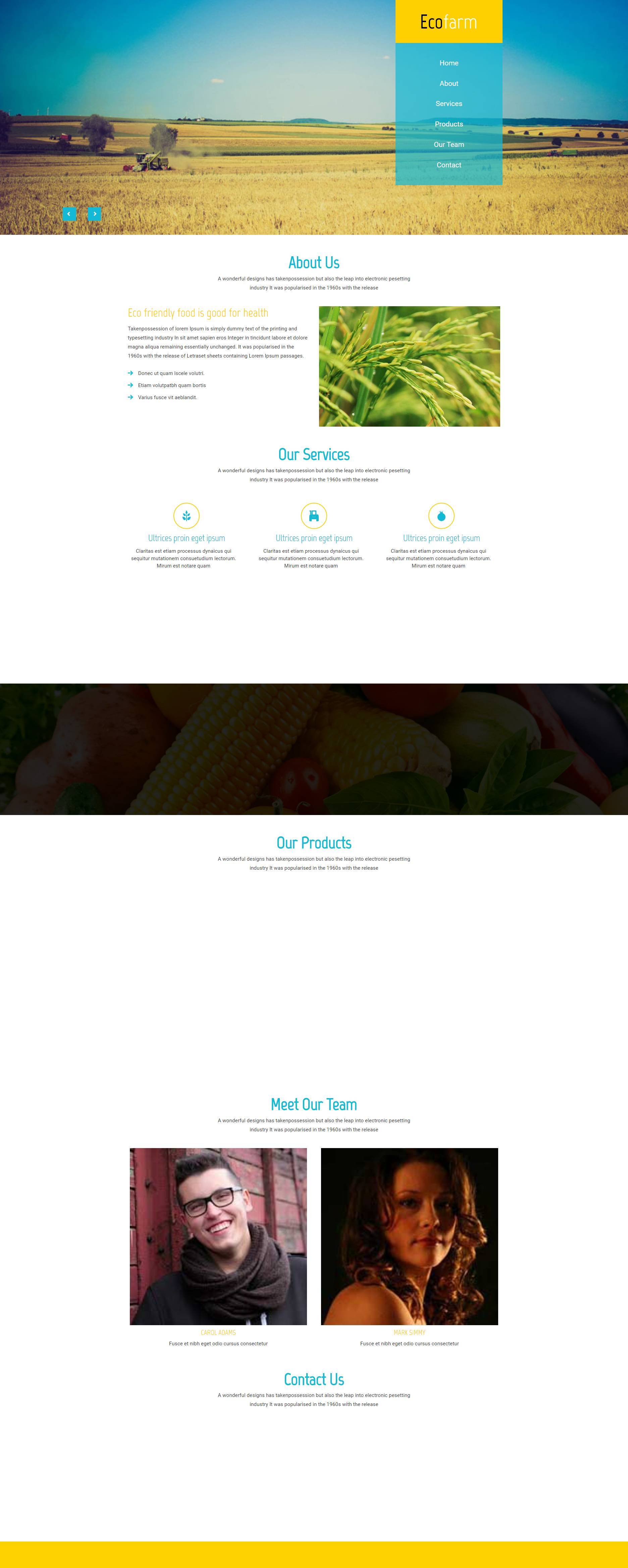 现代生态农场种植农业html5模板
