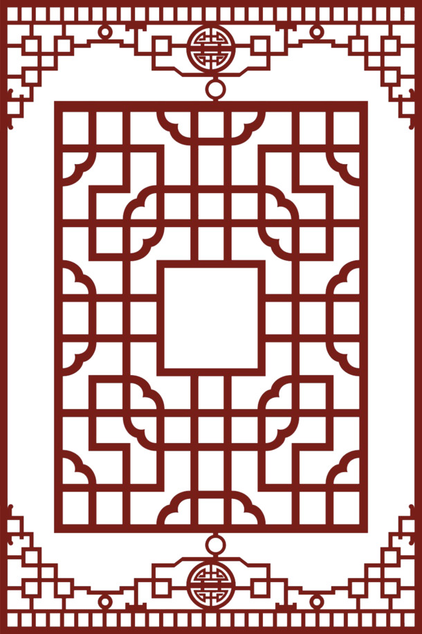 中国风古典门窗PNG透明图片，高清装饰元素，设计素材免费下载
