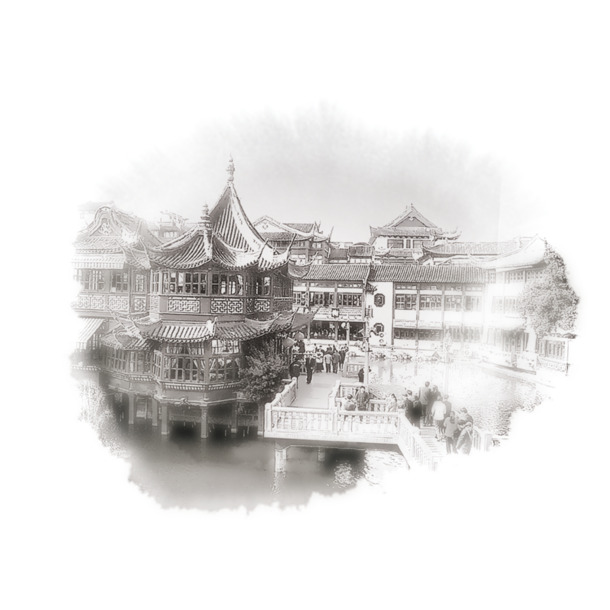 水墨山水PNG透明图，中国风装饰元素，高清素材免费下载