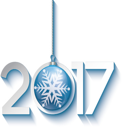 2017矢量雪花装饰PNG，高清透明节日元素，圣诞节图片素材下载