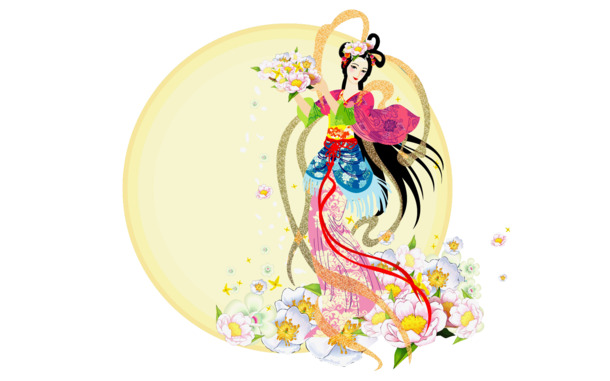 中秋节嫦娥PNG透明图，高清节日元素，设计素材免费下载