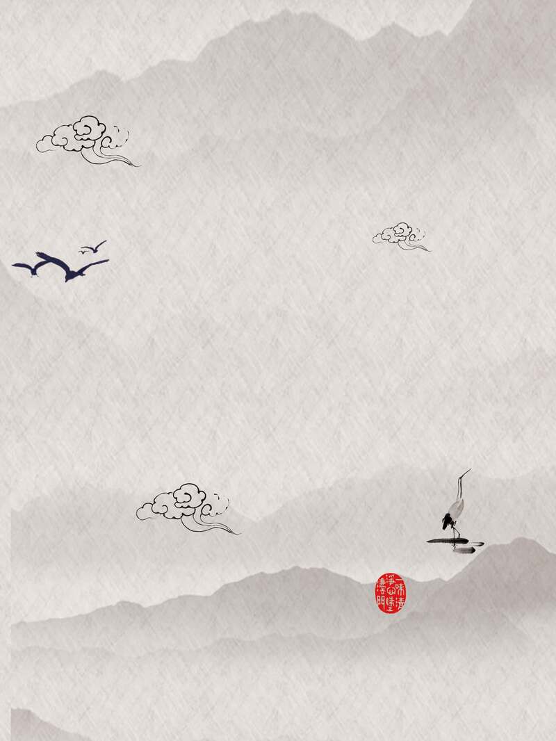 复古中国风白色简约山水画背景JPG高清素材下载