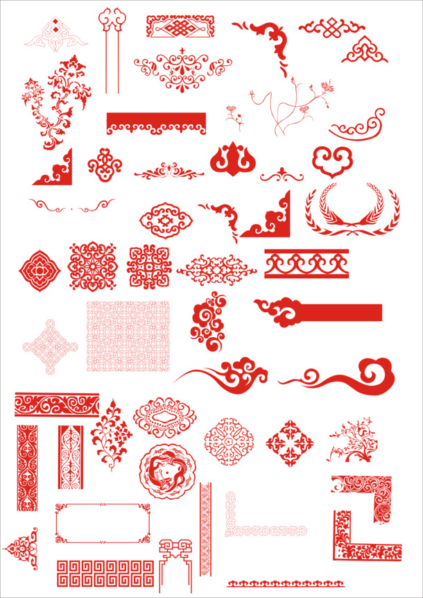 中国风剪纸花纹横幅PNG素材，高清透明图片，装饰元素丰富，免费下载